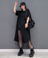 Asymmetry Mesh Layered Dress